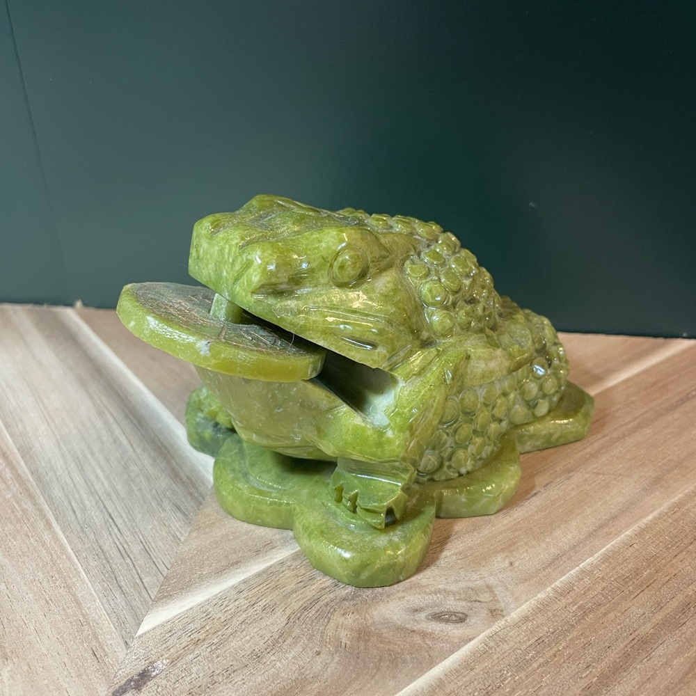 Carved Stone Money Frog